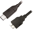 USB CABLE 3.1, Type C male - Type B-micro male, 1 metre, black