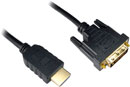 DVI CABLE DVI-D male - HDMI male, 1 metre