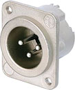 NEUTRIK NC3MD-LX-M3 XLR Male panel connector, nickel shell, silver contacts, M3 holes