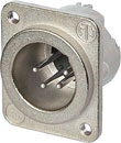 NEUTRIK NC4MD-LX-M3 XLR Male panel connector, nickel shell, silver contacts, M3 holes