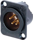 NEUTRIK NC4MD-LX-B XLR Male panel connector, black shell, gold contacts