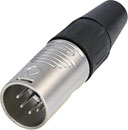 REAN RC5M XLR Male cable connector, nickel shell, silver-plated contacts, 5-pin