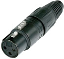 NEUTRIK NC3FX-BAG XLR Female cable connector, black shell, silver contacts