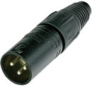 NEUTRIK NC3MX-BAG XLR Male cable connector, black shell, silver contacts