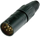 NEUTRIK NC4MX-B XLR Male cable connector, black shell, gold contacts