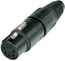 NEUTRIK NC5FX-BAG XLR Female cable connector, black shell, silver contacts