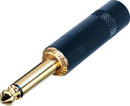 REAN NYS224BG JACK PLUG Mono, black shell, gold contacts