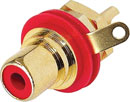 REAN NYS367-2 RCA (PHONO) PANEL SOCKET Gold contacts, red ring
