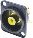NEUTRIK NF2D-B-4 RCA (phono) panel connector, yellow