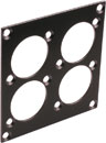 CANFORD UNIVERSELLE MODULARE ANSCHLUSSPLATTE 4x D-Typ-Ausschnitte, schwarz
