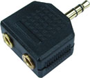 ADAPTER 23MJS-3MJP 2 x 3-pole 3.5mm jack socket - 3-pole 3.5mm jack plug, Economy