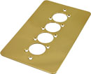 CANFORD F4PB CONNECTOR PLATE 2-gang, 4 mounting holes, polished brass
