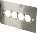 CANFORD F4SN CONNECTOR PLATE 2-gang, 4 mounting holes, satin nickel