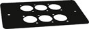 CANFORD F6B CONNECTOR PLATE 2-gang, 6 mounting holes, black