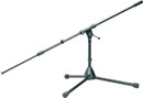 K&M 255 LOW LEVEL BOOM STAND Folding legs, 290mm, two-piece 870-1550mm boom, die-cast base, black