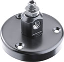 K&M 221 C TABLE MOUNT FLANGE Round steel base, 4mm cable entry hole, 39mm height, black