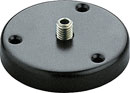 K&M 221 D TABLE MOUNT FLANGE Round steel base, 4mm cable entry hole, 13mm height, black