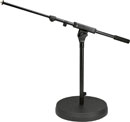 K&M 25960 LOW LEVEL BOOM STAND Round cast-iron base, 430mm, two-piece 425-725mm boom, black
