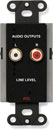 RDL DB-A2 AUDIO INTERFACE Output, line level, 1x dual RCA (phono) out, terminal in, black