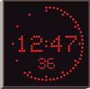 WHARTON 4900NE.02.R.S.UK CLOCK 20mm red characters, surface mount, UK mains