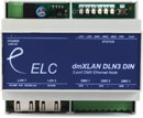 ELC LIGHTING DMXLAN NODE3 DIN DMX NODE 3x DMX ports, 2x Ethernet ports, DIN-rail