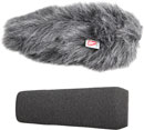 RYCOTE 055204 MICROPHONE WINDSHIELD Foam, with Windjammer, 24-25mm hole, 100mm rlong, for shotgun mic