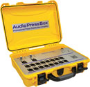 AUDIOPRESSBOX APB-216 C PRESS SPLITTER Portable, active, 2x in, 16x out, battery/mains, yellow