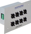 AUDIOPRESSBOX APB-P008 IW-EX SPLITTER EXPANDER In-wall, 2x line in, 8x mic out, silver