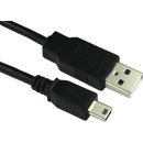 USB CABLE 2.0, Type A male - Type B-mini 5-pole male, 2 metre
