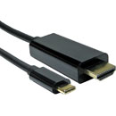 USB CABLE Type C male - HDMI male, 2 metres, black