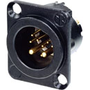 NEUTRIK NC10MD-LX-B Male panel connector, black shell, gold contacts