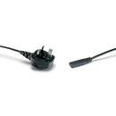 AC MAINS POWER CORDSET IEC-C7 female - UK 13A, 3 metres, black