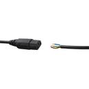 AC MAINS POWER CORDSET IEC C13 female - bare ends, 7 metres, black