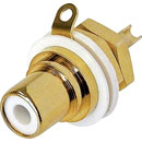 REAN NYS367-9 RCA (PHONO) PANEL SOCKET Gold contacts, white ring