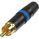REAN NYS373-6 RCA (PHONO) PLUG Black shell, gold contacts, blue ring