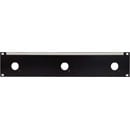 CANFORD TAILBOARD-ANSCHLUSSFELD flach, 2HE, 3x Fischer Triax 1051 DS / DSR Stecker, schwarz