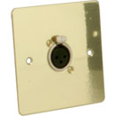 CANFORD CONNECTOR PLATE UK 1-gang, 1x XLR female, polished brass
