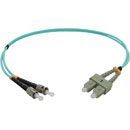 SC-ST MM DUPLEX OM3 50/125 Fibre patch cable 0.5m, aqua