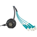 CANFORD FIBRECO HMA Jam Nut bulkhead connector, 4-channel, MM, with LC fibre tails, 1m