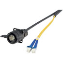 CANFORD FIBRECO HMA XLR bulkhead connector, 2-channel, SM, with LC fibre tails, 2 metres