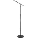 K&M 26145 BOOM STAND Round cast-iron base, 1000-1700mm, two-piece 470-770mm boom, black