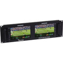 MUXLAB 500841 HDMI/3G-SDI DUAL DISPLAY Multiscreen video monitor, 2x 7-inch displays, 3U rackmount