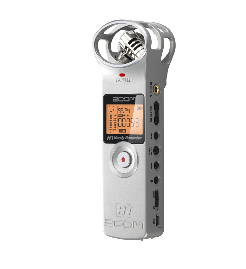 ZOOM H1 HANDY RECORDER For micro SD / micro SDHC card, stereo, mic / line  in, USB, MP3/WAV, silver